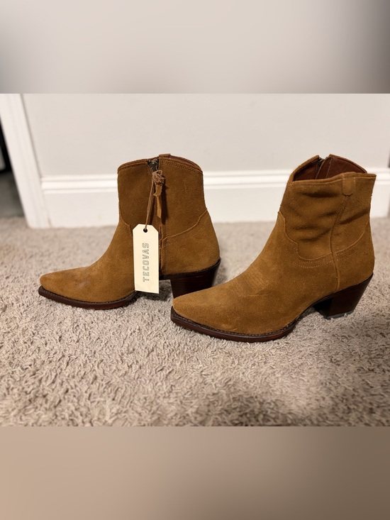 Tecovas Shoes - Tecovas Tan Suede Western Ankle Boots